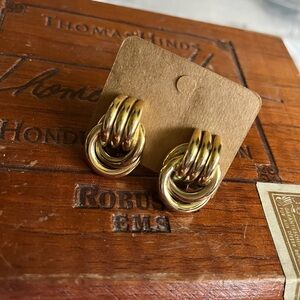 Trifari Gold Tone Hoop Earrings